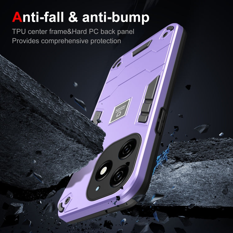 For Tecno Spark 20 2 in 1 Shockproof Phone Case(Purple)