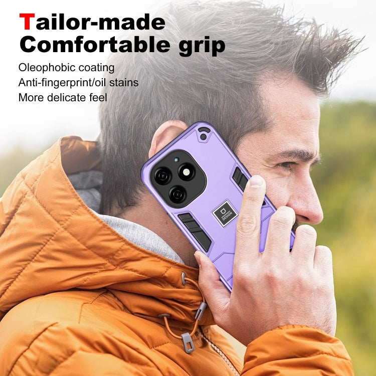 For Tecno Spark 20 2 in 1 Shockproof Phone Case(Purple) - Tecno Cases by PMC TechLife | Online Shopping South Africa | PMC TechLife | Buy Now Pay Later Mobicred