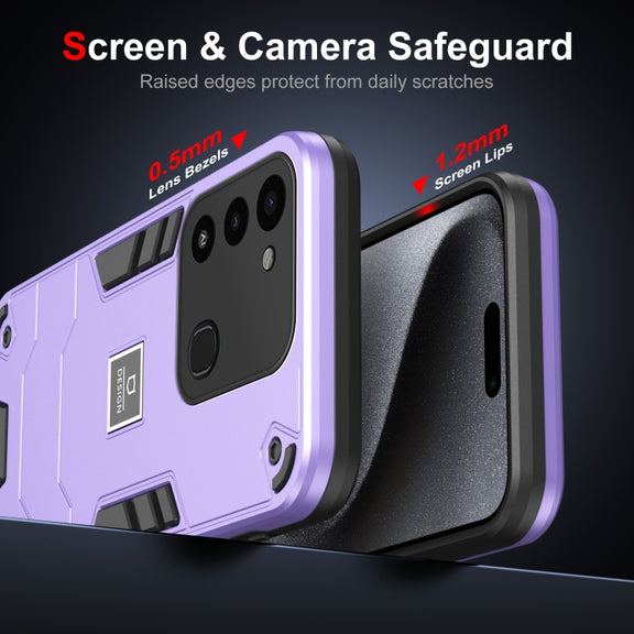 For Tecno Spark Go 2022 2 in 1 Shockproof Phone Case(Purple)