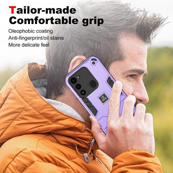 For Tecno Spark Go 2022 2 in 1 Shockproof Phone Case(Purple)