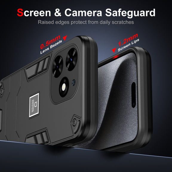 For Tecno Spark Go 2024 2 in 1 Shockproof Phone Case(Black)