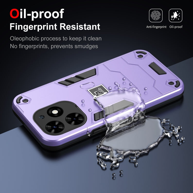 For Tecno Spark Go 2024 2 in 1 Shockproof Phone Case(Purple)