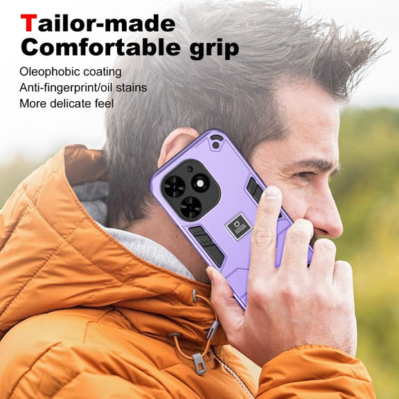 For Tecno Spark Go 2024 2 in 1 Shockproof Phone Case(Purple)