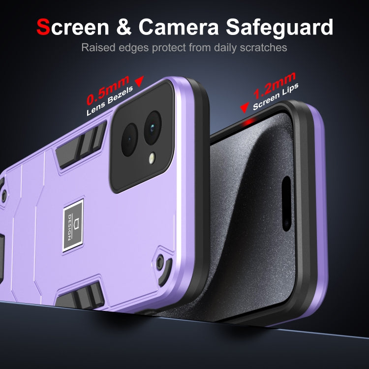For Motorola Moto G Power 2024 Shockproof TPU Hybrid PC Phone Case(Purple)
