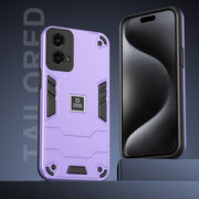 For Motorola Moto G 2024 5G Shockproof TPU Hybrid PC Phone Case(Purple)