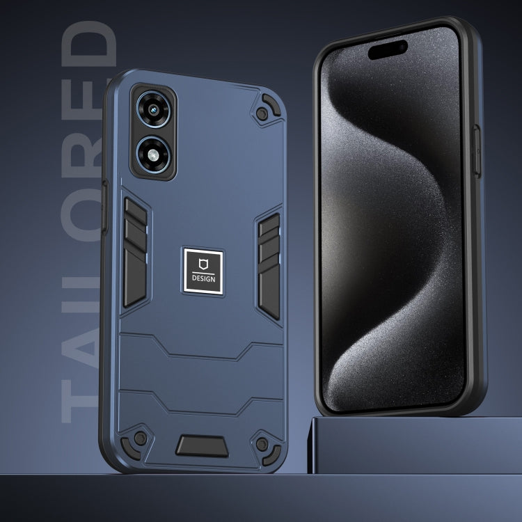 For Motorola Moto G Play 2024 Shockproof TPU Hybrid PC Phone Case(Blue) - Motorola Cases by PMC Jewellery | Online Shopping South Africa | PMC Jewellery | Buy Now Pay Later Mobicred