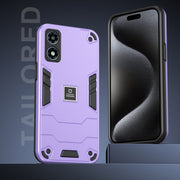 For Motorola Moto G Play 2024 Shockproof TPU Hybrid PC Phone Case(Purple)
