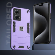 For Motorola Edge 5G 2024 Shockproof TPU Hybrid PC Phone Case(Purple)
