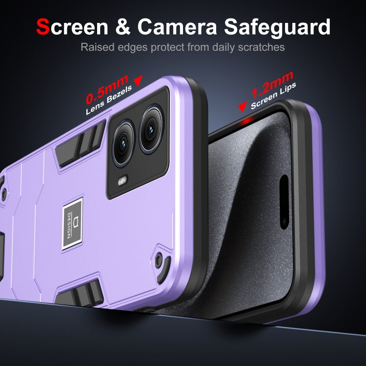 For Motorola Edge 5G 2024 Shockproof TPU Hybrid PC Phone Case(Purple)