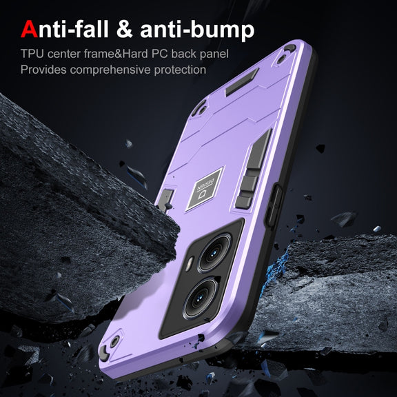 For Motorola Edge 5G 2024 Shockproof TPU Hybrid PC Phone Case(Purple)