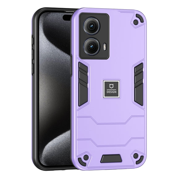 For Motorola Edge 5G 2024 Shockproof TPU Hybrid PC Phone Case(Purple)