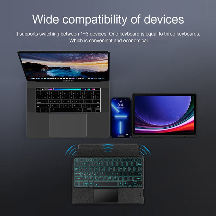 For Samsung Galaxy Tab S9 / S9 FE YJ-S9 Split Bluetooth Keyboard Leather Tablet Case - Samsung Keyboard by PMC TechLife | Online Shopping South Africa | PMC TechLife