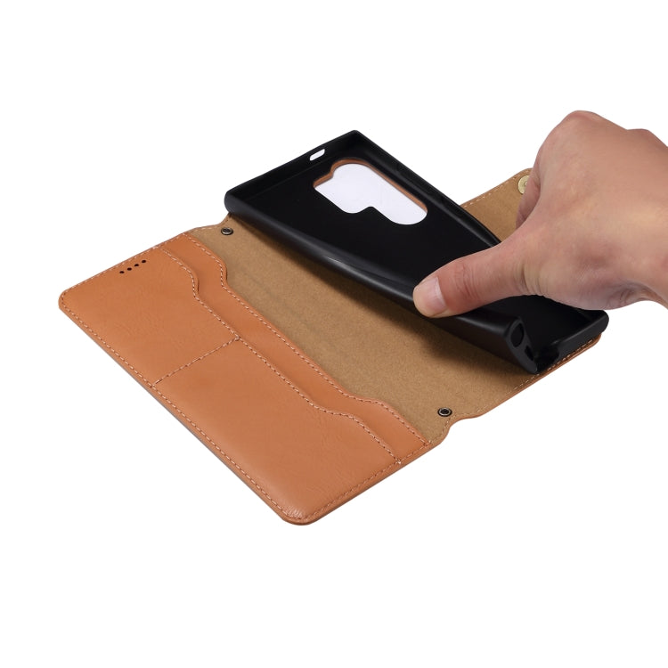 For Samsung Galaxy S24 Ultra 5G Denior Cowhide Texture Wallet Style Leather Phone Case(Brown)