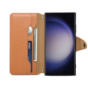 For Samsung Galaxy S24 Ultra 5G Denior Cowhide Texture Wallet Style Leather Phone Case(Khaki)
