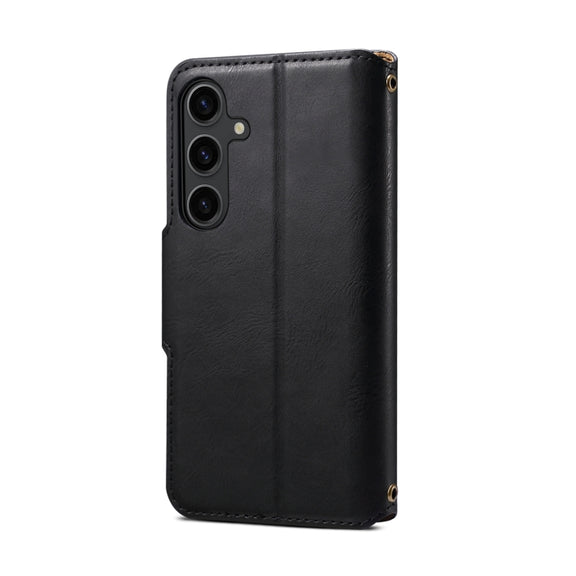 For Samsung Galaxy S24 5G Denior Cowhide Texture Wallet Style Leather Phone Case(Black)