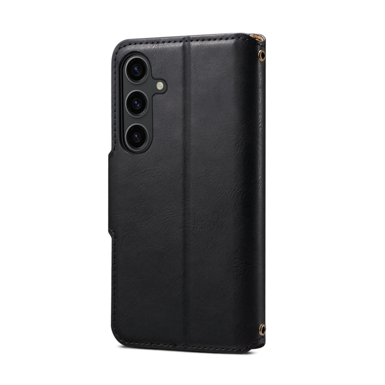For Samsung Galaxy S24 5G Denior Cowhide Texture Wallet Style Leather Phone Case(Black)