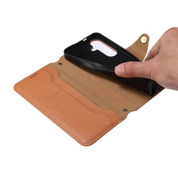 For Samsung Galaxy S24+ 5G Denior Cowhide Texture Wallet Style Leather Phone Case(Black)