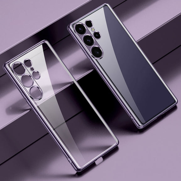 For Samsung Galaxy S24 Ultra 5G SULADA Electroplating TPU Transparent Phone Case(Purple)