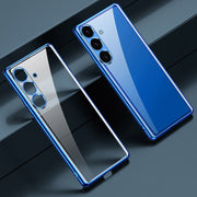 For Samsung Galaxy S24+ 5G SULADA Electroplating TPU Transparent Phone Case(Blue)
