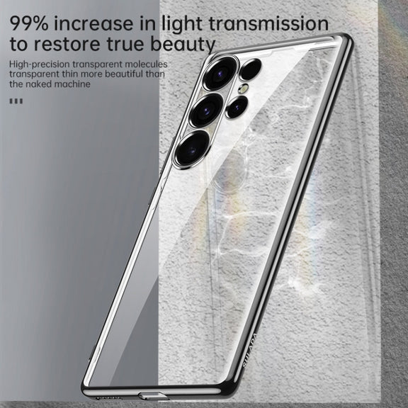 For Samsung Galaxy S24 Ultra 5G SULADA Electroplating TPU Transparent Phone Case(Blue)