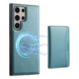 For Samsung Galaxy S23 Ultra 5G Denior Cowhide Texture Leather MagSafe Detachable Wallet Phone Case(Blue) - Galaxy S23 Ultra 5G Cases by Denior | Online Shopping South Africa | PMC TechLife | Buy Now Pay Later Mobicred