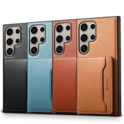 For Samsung Galaxy S24 Ultra 5G Denior Cowhide Texture Leather MagSafe Detachable Wallet Phone Case(Brown)