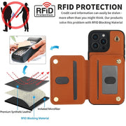For iPhone 16 Pro Max YM006 Skin Feel Zipper Card Bag Phone Case with Dual Lanyard(Brown)