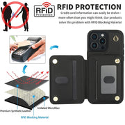 For iPhone 16 Pro YM006 Skin Feel Zipper Card Bag Phone Case with Dual Lanyard(Black)