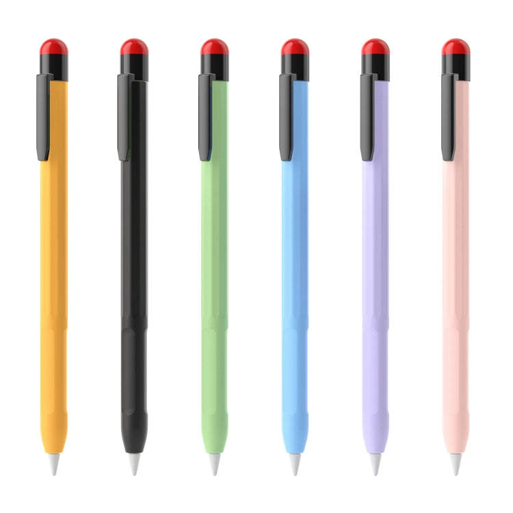 For Apple Pencil 2 Pen Clip Silicone Stylus Pen Protective Case(Sky Blue)