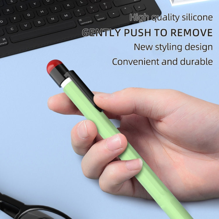 For Apple Pencil 2 Pen Clip Silicone Stylus Pen Protective Case(Purple)