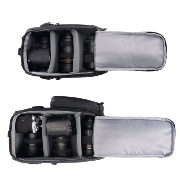CADeN D116 Mountain Bike Panniers Tail Bags Crossbody Camera Bag Photography Lens Shoulder Bag, Size:30.5 x 17 x 18cm(Black)