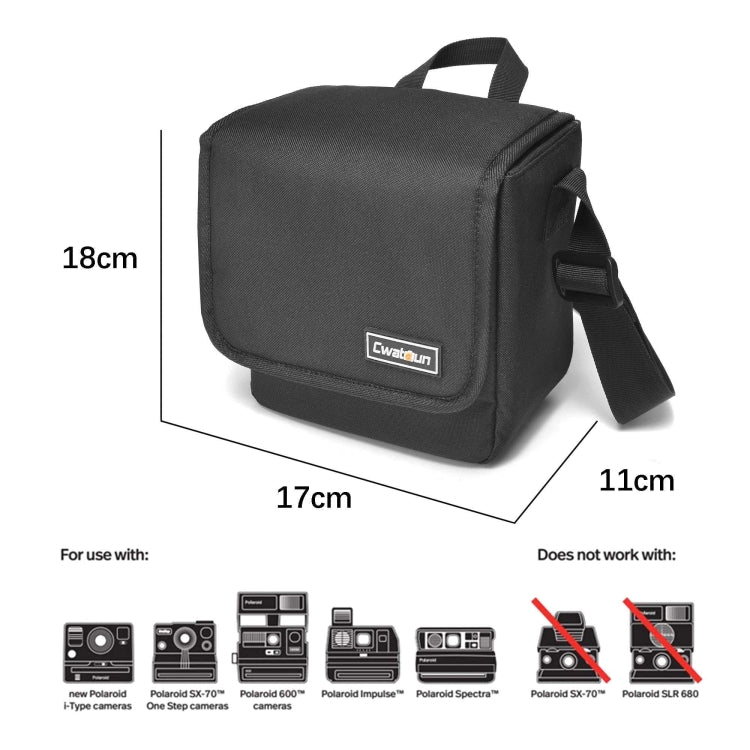 Cwatcun D52 Crossbody Camera Bag Photography Lens Shoulder Bag, Size:17 x 18 x 11cm(Black) - free shipping - PMC TechLife - Order now!