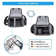 Cwatcun D52 Crossbody Camera Bag Photography Lens Shoulder Bag, Size:17 x 18 x 11cm(Black)