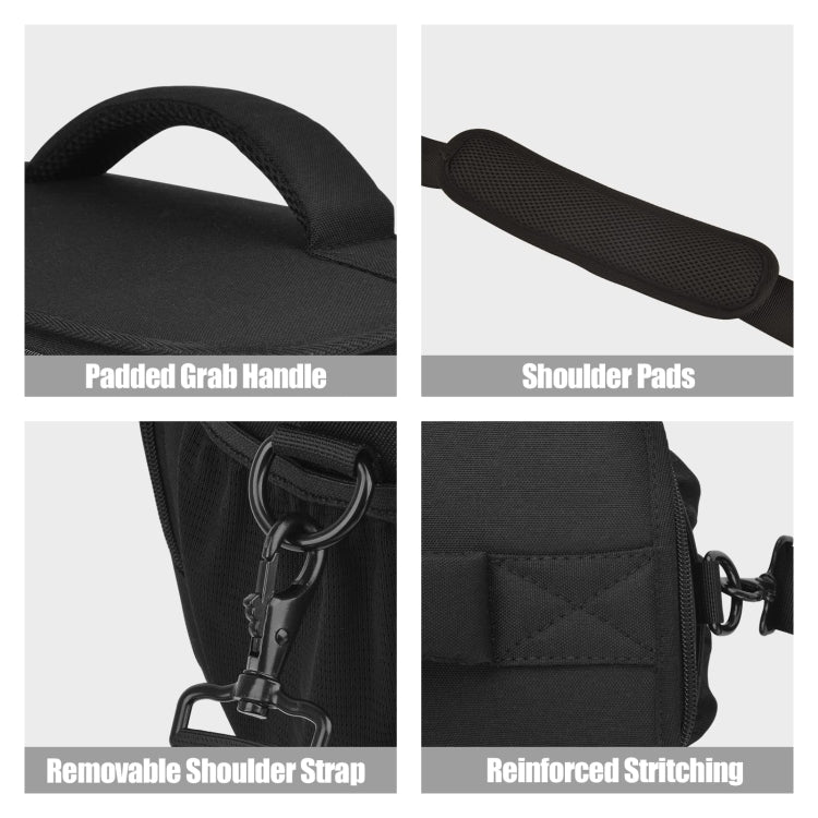 Cwatcun D67 Crossbody Camera Bag Photography Lens Shoulder Bag, Size:30.5 x 16.5 x 20cm L(Black)