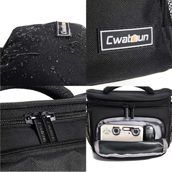 Cwatcun D67 Crossbody Camera Bag Photography Lens Shoulder Bag, Size:30.5 x 16.5 x 20cm L(Black)