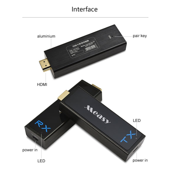 Measy W2H Nano 1080P HDMI 1.4 3D Wireless HDMI Audio Video Transmitter Receiver Extender, Transmission Distance: 30m, US Plug
