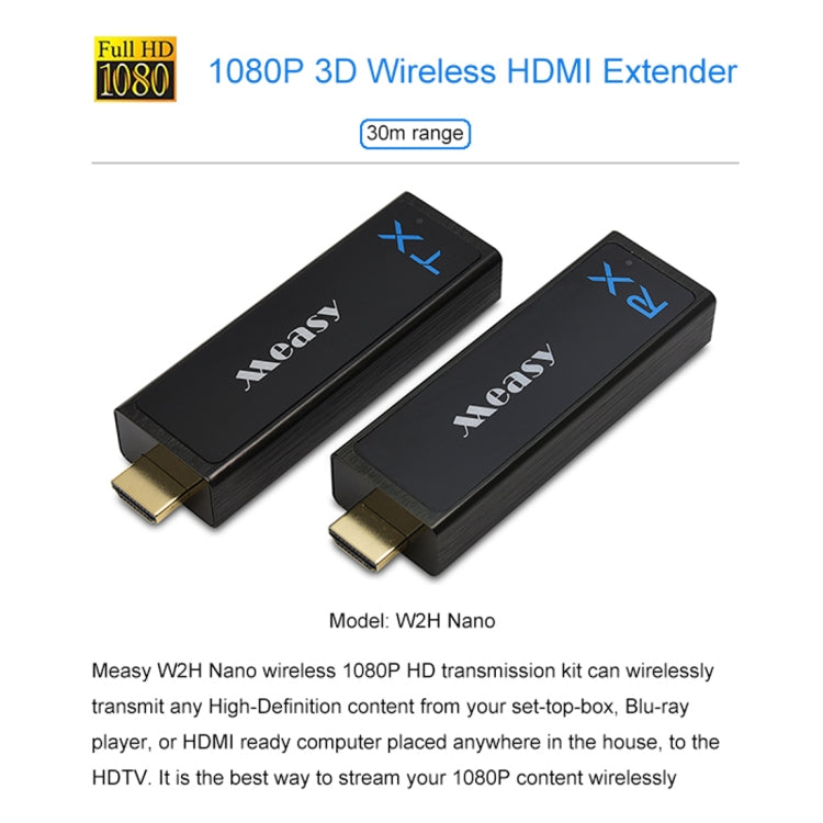 Measy W2H Nano 1080P HDMI 1.4 3D Wireless HDMI Audio Video Transmitter Receiver Extender, Transmission Distance: 30m, AU Plug - free shipping - PMC Jewellery - Order now!
