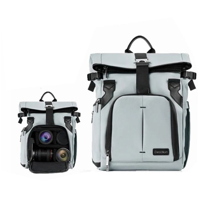Cwatcun D95 Large Capacity Photography Backpack Shoulders Laptop Camera Bag, Size:30.5 x 18 x 38cm(Silver Grey) - free shipping - PMC TechLife - Order now!