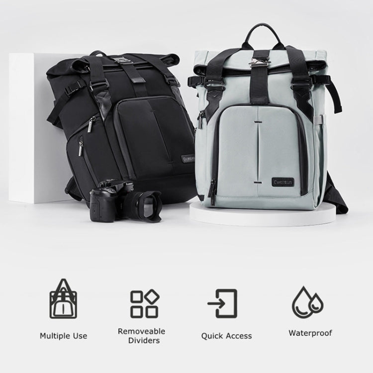 Cwatcun D95 Large Capacity Photography Backpack Shoulders Laptop Camera Bag, Size:27 x 37 x 16cm(Dark Black)