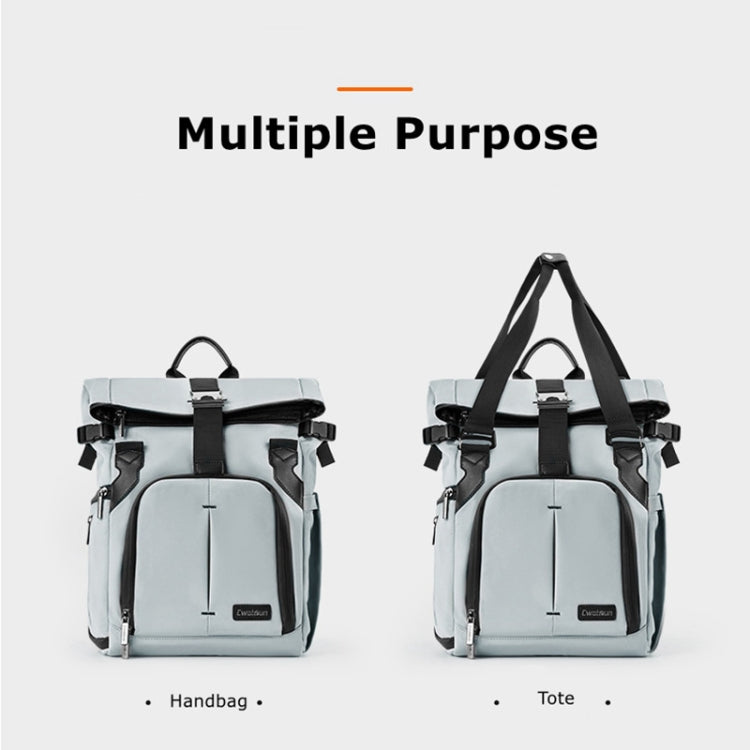 Cwatcun D95 Large Capacity Photography Backpack Shoulders Laptop Camera Bag, Size:27 x 37 x 16cm(Dark Black)