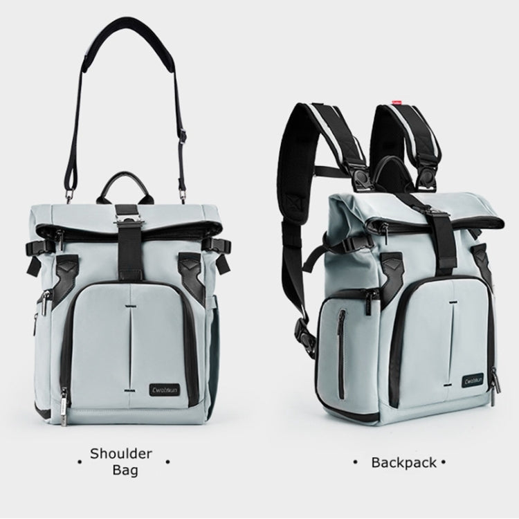 Cwatcun D95 Large Capacity Photography Backpack Shoulders Laptop Camera Bag, Size:27 x 37 x 16cm(Dark Black)