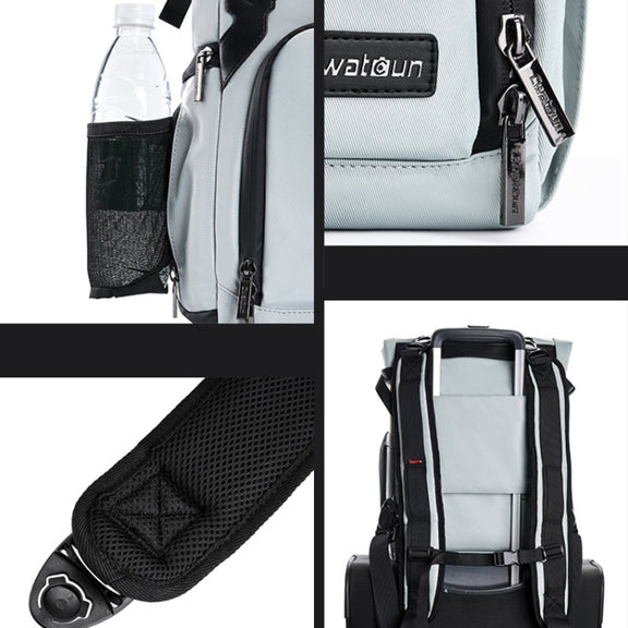Cwatcun D95 Large Capacity Photography Backpack Shoulders Laptop Camera Bag, Size:27 x 37 x 16cm(Silver Grey)