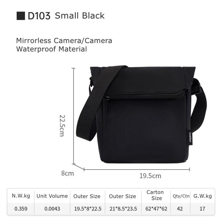Cwatcun D103 Crossbody Camera Bag Photography Lens Shoulder Bag, Size:22.5 x 19.5 x 8cm(Black) - free shipping - PMC Jewellery - Order now!