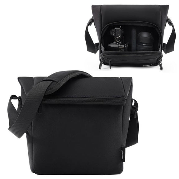 Cwatcun D103 Crossbody Camera Bag Photography Lens Shoulder Bag, Size:22.5 x 22.5 x 12.5cm(Black)