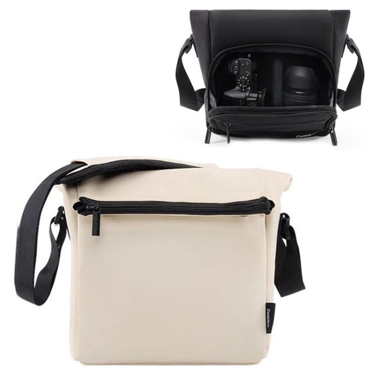 Cwatcun D103 Crossbody Camera Bag Photography Lens Shoulder Bag, Size:22.5 x 22.5 x 12.5cm(Beige) - free shipping - PMC Jewellery - Order now!