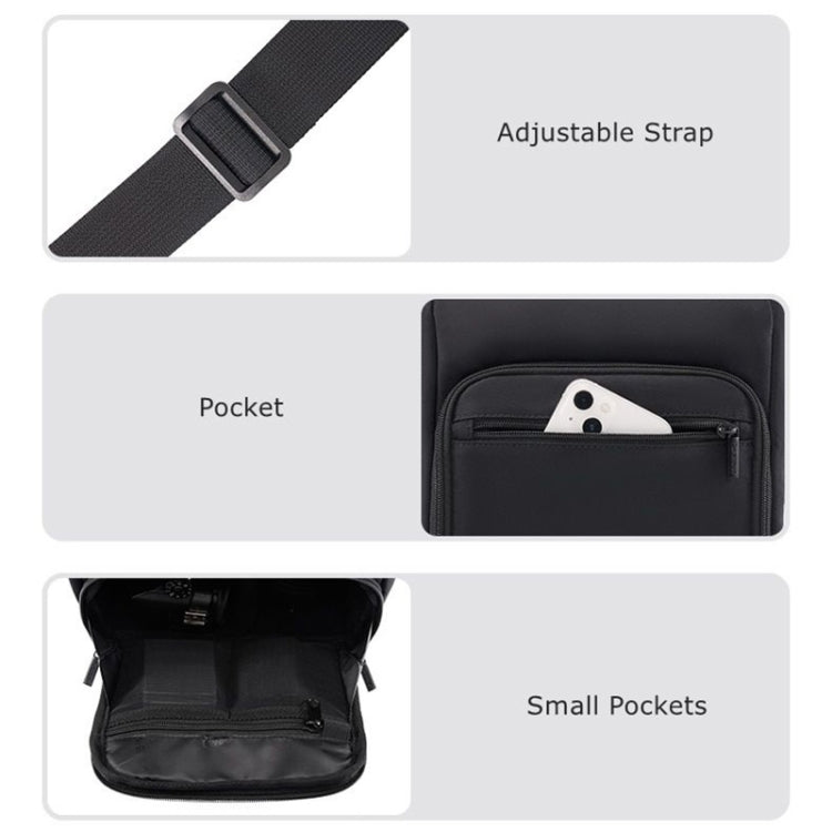 Cwatcun D103 Crossbody Camera Bag Photography Lens Shoulder Bag, Size:22.5 x 19.5 x 8cm(Black)