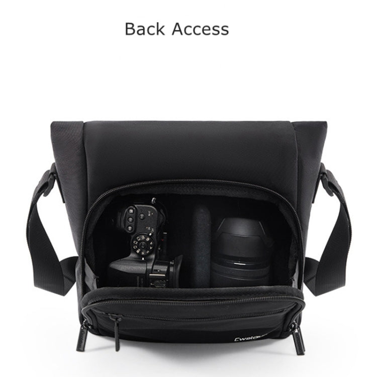 Cwatcun D103 Crossbody Camera Bag Photography Lens Shoulder Bag, Size:22.5 x 19.5 x 8cm(Black)