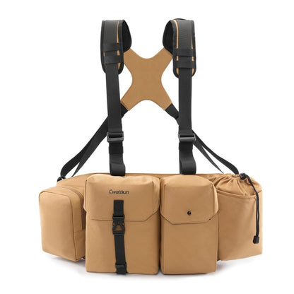 Cwatcun D104 Camera Waist Pack Vest Bag, Size:59.5 x 9.5 x 21cm(Earth) - free shipping - PMC Jewellery - Order now!