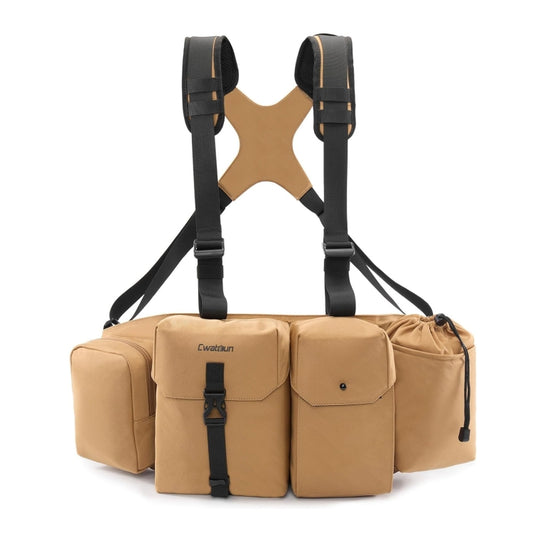 Cwatcun D104 Camera Waist Pack Vest Bag, Size:59.5 x 9.5 x 21cm(Earth) - free shipping - PMC Jewellery - Order now!