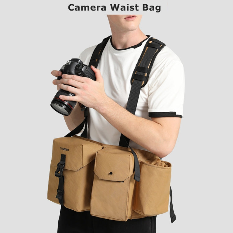 Cwatcun D104 Camera Waist Pack Vest Bag, Size:59.5 x 9.5 x 21cm(Earth) - free shipping - PMC Jewellery - Order now!